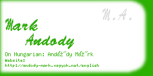 mark andody business card